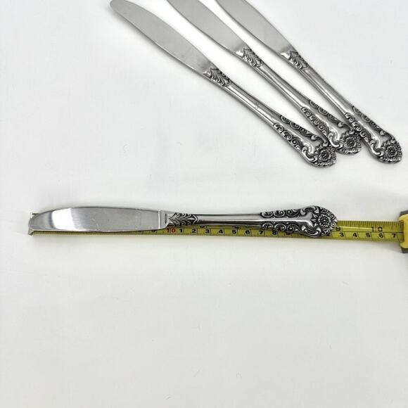 Voisin (Stainless)by CONTINENTAL SILVER Set Of 4 Dinner Knives Floral 8 7/8 inch - Picture 6 of 7